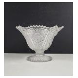 EAPG Cambridge Hobstar pedestal bowl light green