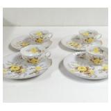MCM Metasco yellow Rose Tennis Luncheon Plates