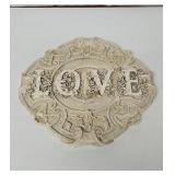 Cement Love garden plaque