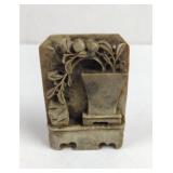 Vintage Chinese Art Deco Carved Marble