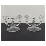 Vintage Indiana Glass Block Anx Rib Candle