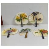 Vintage Oriental Hand Fans one needs Fixed As
