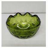 Vintage Indiana glass bowl avocado green