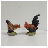 Rooster and Hen ceramic figurines