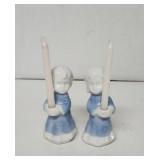 Vintage Porcelain candle holder Angel set