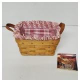 1998 Longaberger Basket with leather straps/ pink