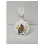 Vintage Field birds milk glass whiskey Decanter