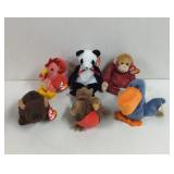Vintage TY Animal Beanie Babies,with tags.