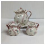 Vintage Floral Tea Pot with Resting Plate and