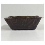 Vintage UPCO Brown Glazed Leaf Planter