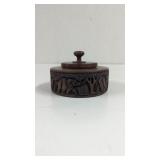 Vintage Hand Carved Wood With Elephant and Rhino