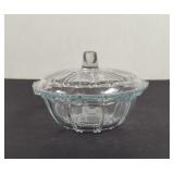 Vintage Jug Indonesia Clear Glass Round Covered