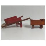 Wooden Doll Wheelbarrow and Crib