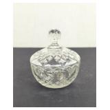 Vintage Pressed Glass Candy Dish with Lid