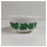 Vintage Hazel Atlas Green Leaf Ivy Milk Glass