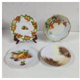 Vintage Fruit and Pinecone Salad Plates