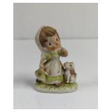 Vintage Homco Girl With Puppy Figurine