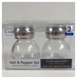 Mainstays Glass Salt and Pepper Shakers New in