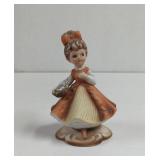 Vintage Napcoware Girl With Flowers Figurine