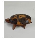 Vintage  Euadelaupe Hand Carved Wood Turtle