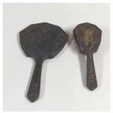 Vintage Vanity Hand Mirror And Hair Brush