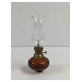 Vintage H.K Amber Oil lamp