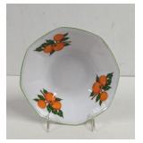 Vintage Octogan Shaped Orange Serving Bowl
