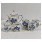 Vintage CIC Connection Stoneware Blue Floral Tea