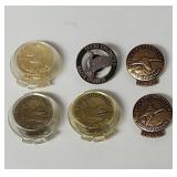 Ducks Unlimited Sponser pins 4 bronze one gold