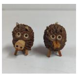Vintage Handmade Nut Pig Salt and Pepper Shakers