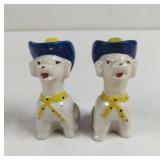 1995 Cowboy Dogs Salt and Pepper Shakers Ceramic