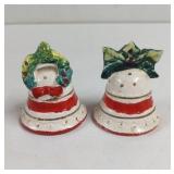 Vintage Christmas Bells Ceramic Salt and Pepper