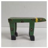 Vintage Hand Crafted Wood And Painted Frog