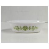 Vintage Glasbake Green Daisy Casserole Dish