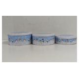 Christmas Snowman Round Nesting Tins