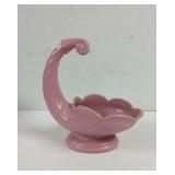 Vintage Unmarked Pink Cornucopia Planter