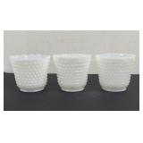 Vintage Fire King Hobnail Milk Glass Vases