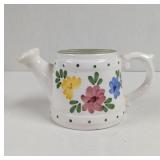 Vintage Ceramic Floral Watering Can Planter