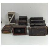 Vintage Assorted Cameras And 2 Boxes