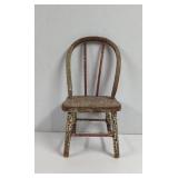 Vintage Wood Crackle Paint Doll Chair