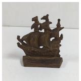 Vintage Cast Iron Ship Bookend