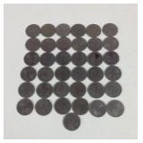 1986 Mexican 1 Peso Coins 37 Total