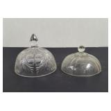 Vintage  Glass Butter Domes Thistle and