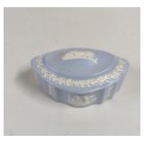 Vintage Wedgewood Blue Jasper Ware Oval Trinket