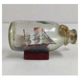 Vintage Ship In Glass Bottle