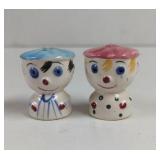 Vintage Clown Ceramic Salt and Pepper Shakers