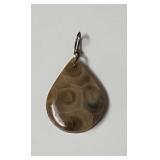 Petosky Stone teardrop pendant fossilized coral