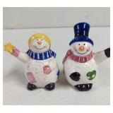 Vintage Ceramic Snowman Salt and Pepper Shakers