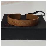 Copper Embossed cuff bracelet