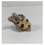 Decorative Ceramic Turtle and Baby Figure